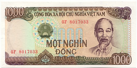 Vietnam banknote 1000 Dong 1987, 1000₫, face