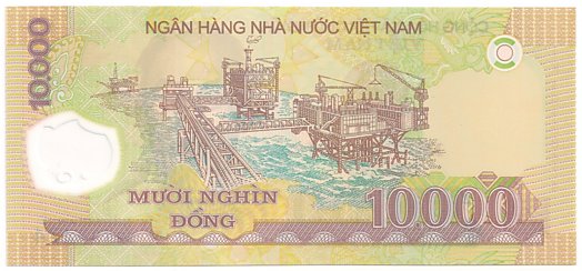 Vietnam polymer 10,000 Dong 2019 banknote, 10000₫, back