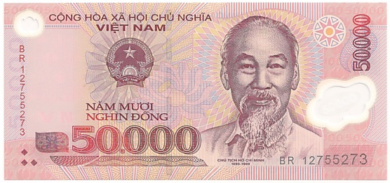 Vietnam polymer 50,000 Dong 2012 banknote, 50000₫, face