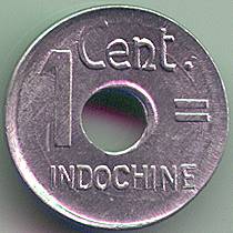French Indochina 1 cent 1943 coin, obverse