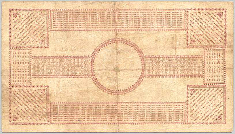 Djibouti banknote 100 Francs 1920, back