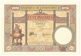 French Indochina 100 Piastres 1932 banknote