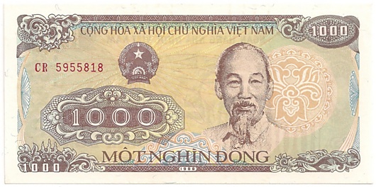Vietnam banknote 1000 Dong 1988, face
