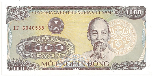Vietnam banknote 1000 Dong 1988, face