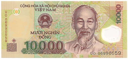 Vietnam polymer 10000 Dong 2006 banknote, face