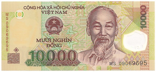 Vietnam polymer 10000 Dong 2009 banknote, face