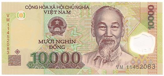 Vietnam polymer 10000 Dong 2011 banknote, face