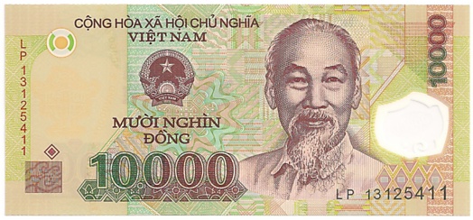 Vietnam polymer 10000 Dong 2013 banknote, face