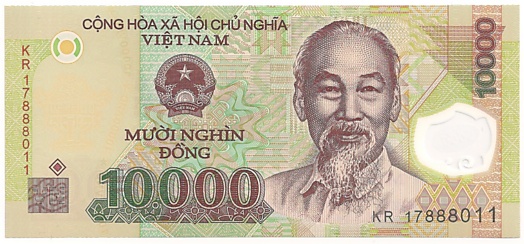 Vietnam polymer 10000 Dong 2017 banknote, face