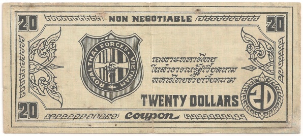 20 Dollars Thai MPC coupon series 2, face