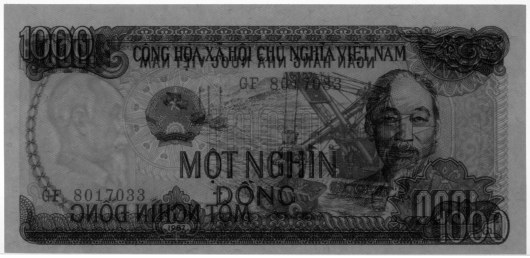 Vietnam 1000 Dong 1987 banknote, 1000₫, watermark