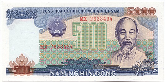 Vietnam banknote 5000 Dong 1987, 5000₫, face