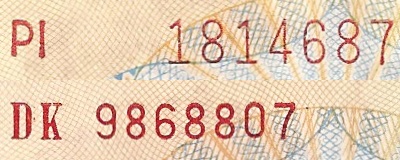 Serial number types on Vietnam 100 Dong 1991 banknotes