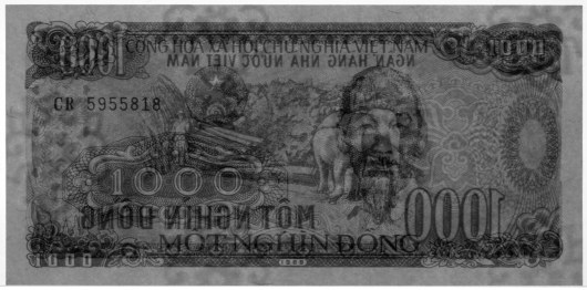 Vietnam 1000 Dong 1988 banknote, 1000₫, watermark