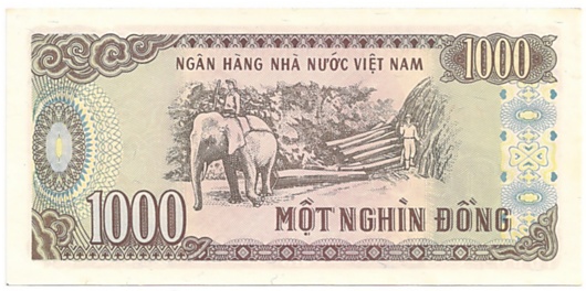 Vietnam banknote 1000 Dong 1988, 1000₫, back
