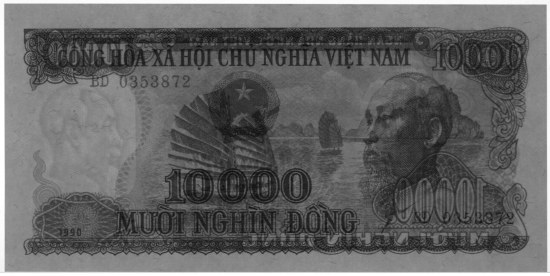 Vietnam 10,000 Dong 1990 banknote, 10000₫, watermark