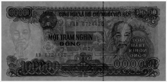 Vietnam 100,000 Dong 1994 banknote, 100000₫, watermark