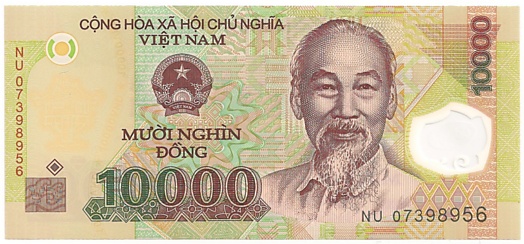 Vietnam polymer 10,000 Dong 2007 banknote, 10000₫, face