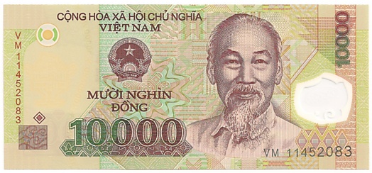 Vietnam polymer 10,000 Dong 2011 banknote, 10000₫, face