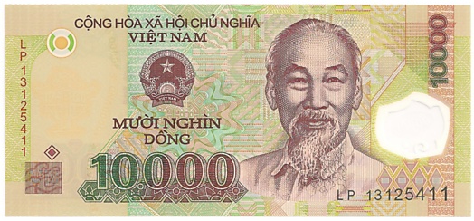 Vietnam polymer 10,000 Dong 2013 banknote, 10000₫, face
