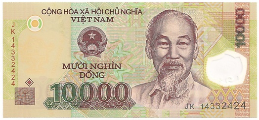 Vietnam polymer 10,000 Dong 2014 banknote, 10000₫, face