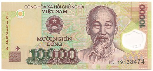Vietnam polymer 10,000 Dong 2019 banknote, 10000₫, face