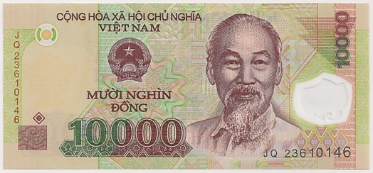 Vietnam polymer 10,000 Dong 2023 banknote, 10000₫, face
