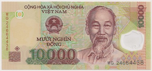 Vietnam polymer 10,000 Dong 2024 banknote, 10000₫, face