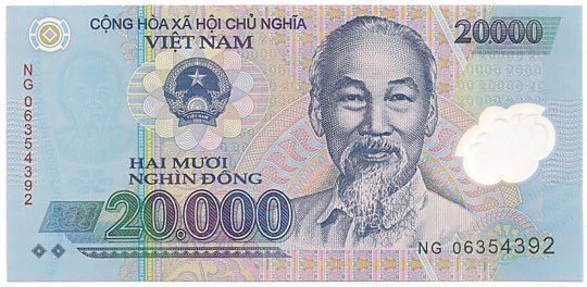 Vietnam polymer 20,000 Dong 2006 banknote, 20000₫, face
