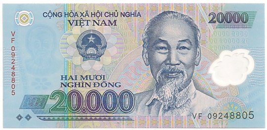 Vietnam polymer 20,000 Dong 2009 banknote, 20000₫, face