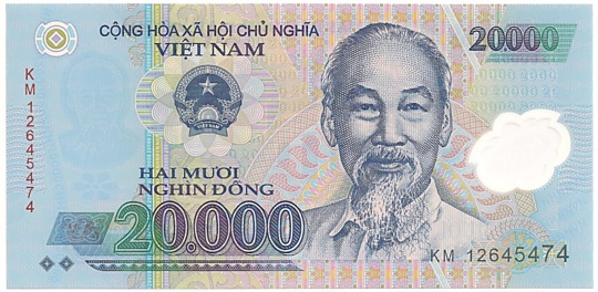Vietnam polymer 20,000 Dong 2012 banknote, 20000₫, face