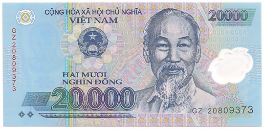 Vietnam polymer 20,000 Dong 2020 banknote, 20000₫, face