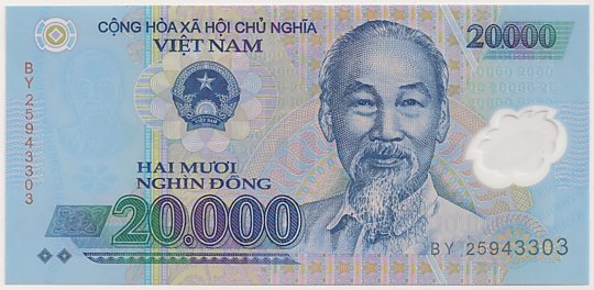 Vietnam polymer 20,000 Dong 2025 banknote, 20000₫, face
