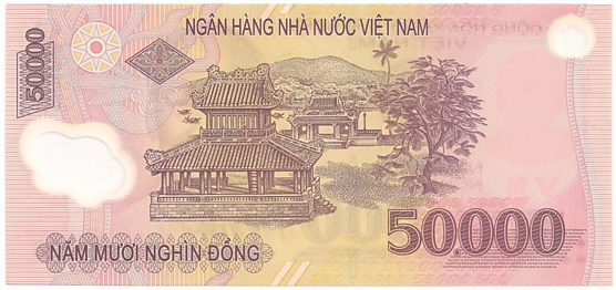 Vietnam polymer 50,000 Dong 2004 banknote, 50000₫, back