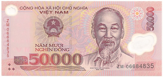 Vietnam polymer 50,000 Dong 2006 banknote, 50000₫, face