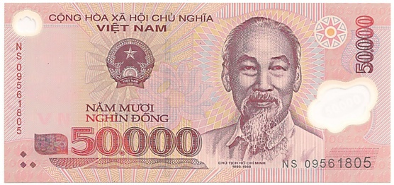 Vietnam polymer 50,000 Dong 2009 banknote, 50000₫, face