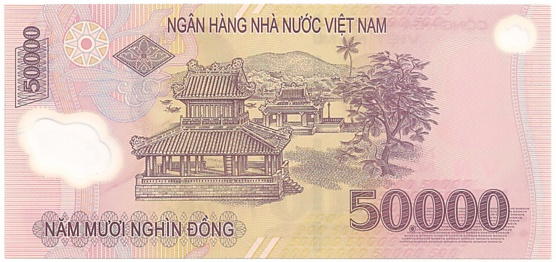Vietnam polymer 50,000 Dong 2011 banknote, 50000₫, back