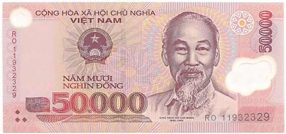 Vietnam polymer 50,000 Dong 2011 banknote, 50000₫, face