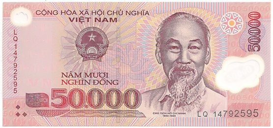 Vietnam polymer 50,000 Dong 2014 banknote, 50000₫, face