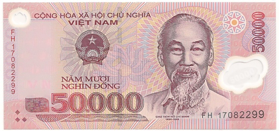 Vietnam polymer 50,000 Dong 2017 banknote, 50000₫, face