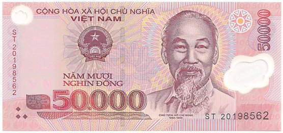Vietnam polymer 50,000 Dong 2020 banknote, 50000₫, face