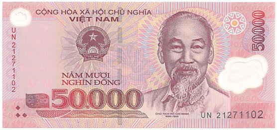 Vietnam polymer 50,000 Dong 2021 banknote, 50000₫, face