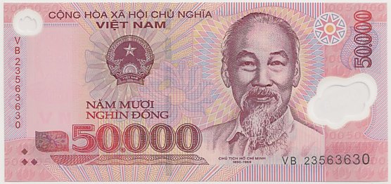 Vietnam polymer 50,000 Dong 2023 banknote, 50000₫, face