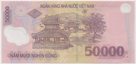 Vietnam polymer 50,000 Dong 2024 banknote, 50000₫, back