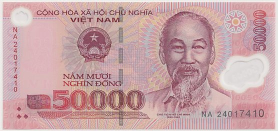 Vietnam polymer 50,000 Dong 2024 banknote, 50000₫, face