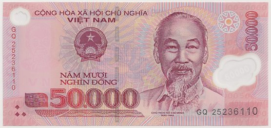 Vietnam polymer 50,000 Dong 2025 banknote, 50000₫, face