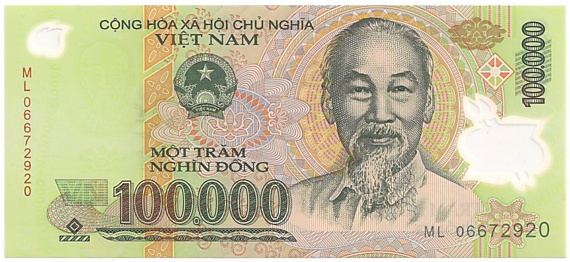 Vietnam polymer 100,000 Dong 2006 banknote, 100000₫, face