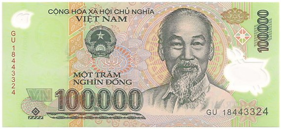 Vietnam polymer 100,000 Dong 2018 banknote, 100000₫, face