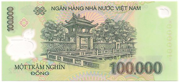 Vietnam polymer 100,000 Dong 2019 banknote, 100000₫, back