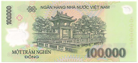 Vietnam polymer 100,000 Dong 2020 banknote, 100000₫, back